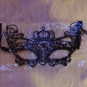 3 Piece Set ( Black Lace Mask, Choker & Gloves )